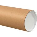 The Packaging Wholesalers Jumbo Mailing Tubes With Caps, 6" Dia. x 30"L, 0.125" Thick, Kraft, 10/Pack HD6030K